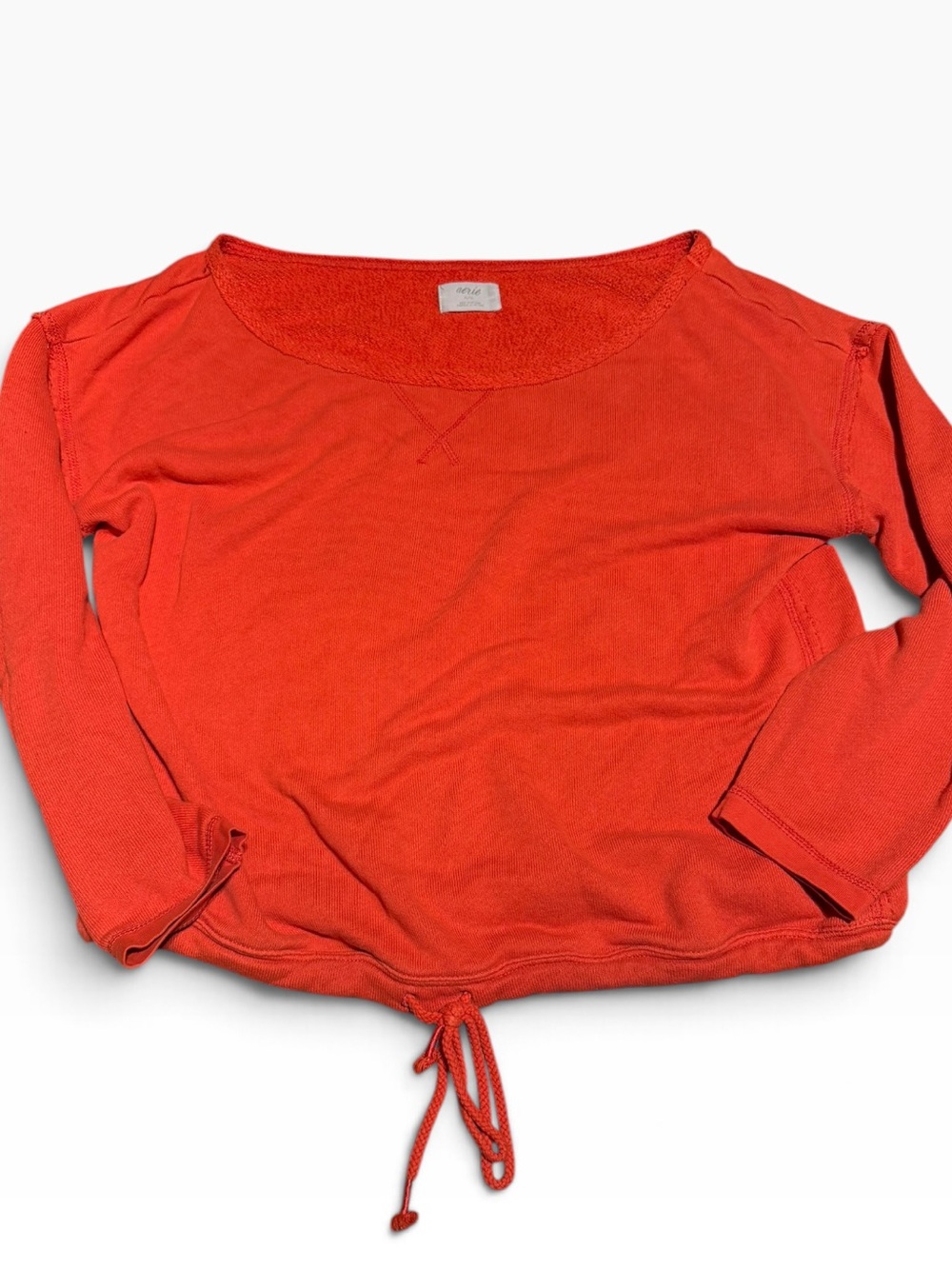 Aerie Women's orange Tie-Hem Long Sleeve Top XL